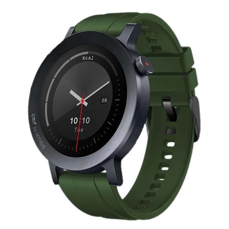 For Nothing CMF Watch 3 Pro Black Buckle Solid Color Silicone Watch Band(Green)