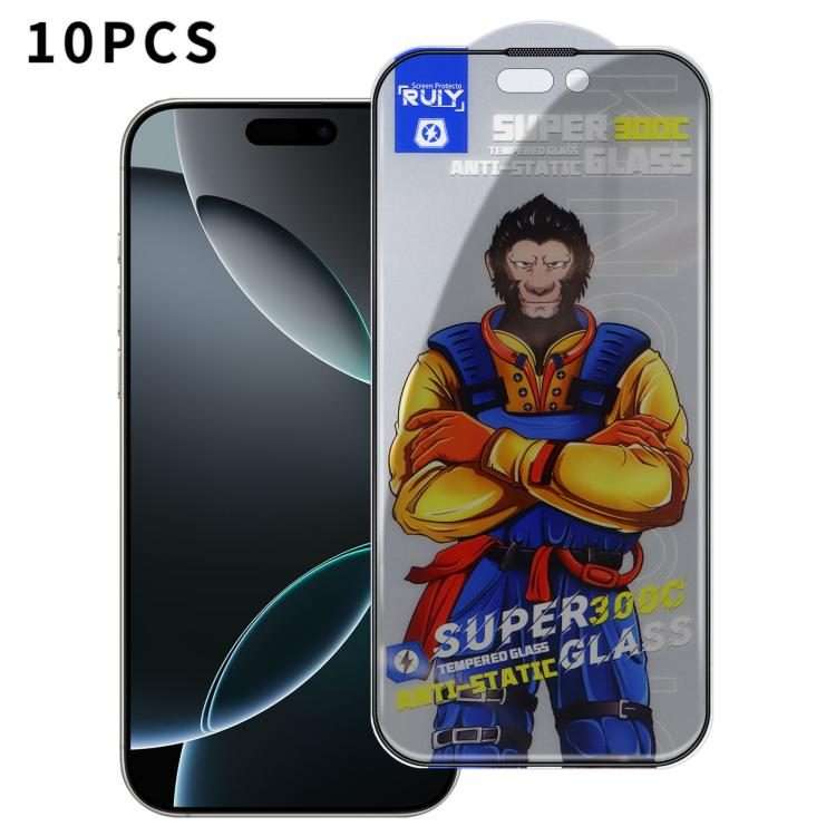 For iPhone 16 Pro Max 10pcs Armor 300C Ultra-Curved Anti-Static Anti-Dust Silk-Screened Privacy Te