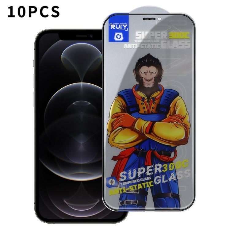 For iPhone 12 Pro 10pcs Armor 300C Ultra-Curved Anti-Static Anti-Dust Silk-Screened Privacy Temper