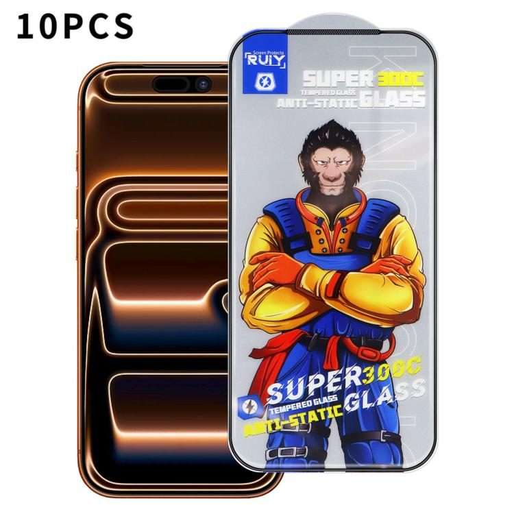 For iPhone 17 Pro 10pcs Armor 300C Ultra-Curved Anti-Static Anti-Dust Silk-Screened HD Tempered Gl
