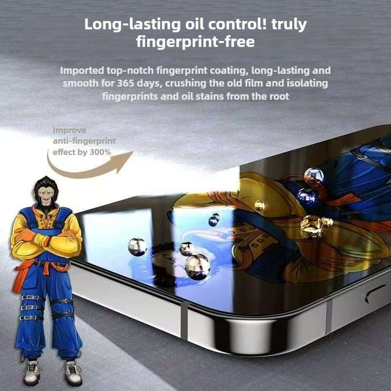 For iPhone 16 Pro 10pcs Armor 300C Ultra-Curved Anti-Static Anti-Dust Silk-Screened HD Tempered Gl