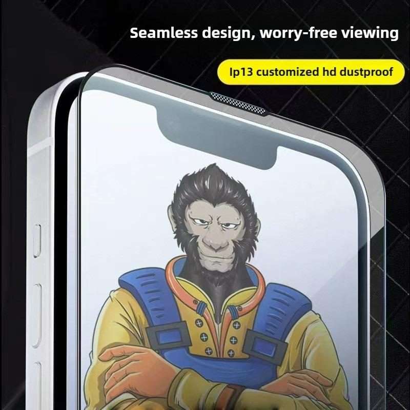 For iPhone 16 Pro 10pcs Armor 300C Ultra-Curved Anti-Static Anti-Dust Silk-Screened HD Tempered Gl