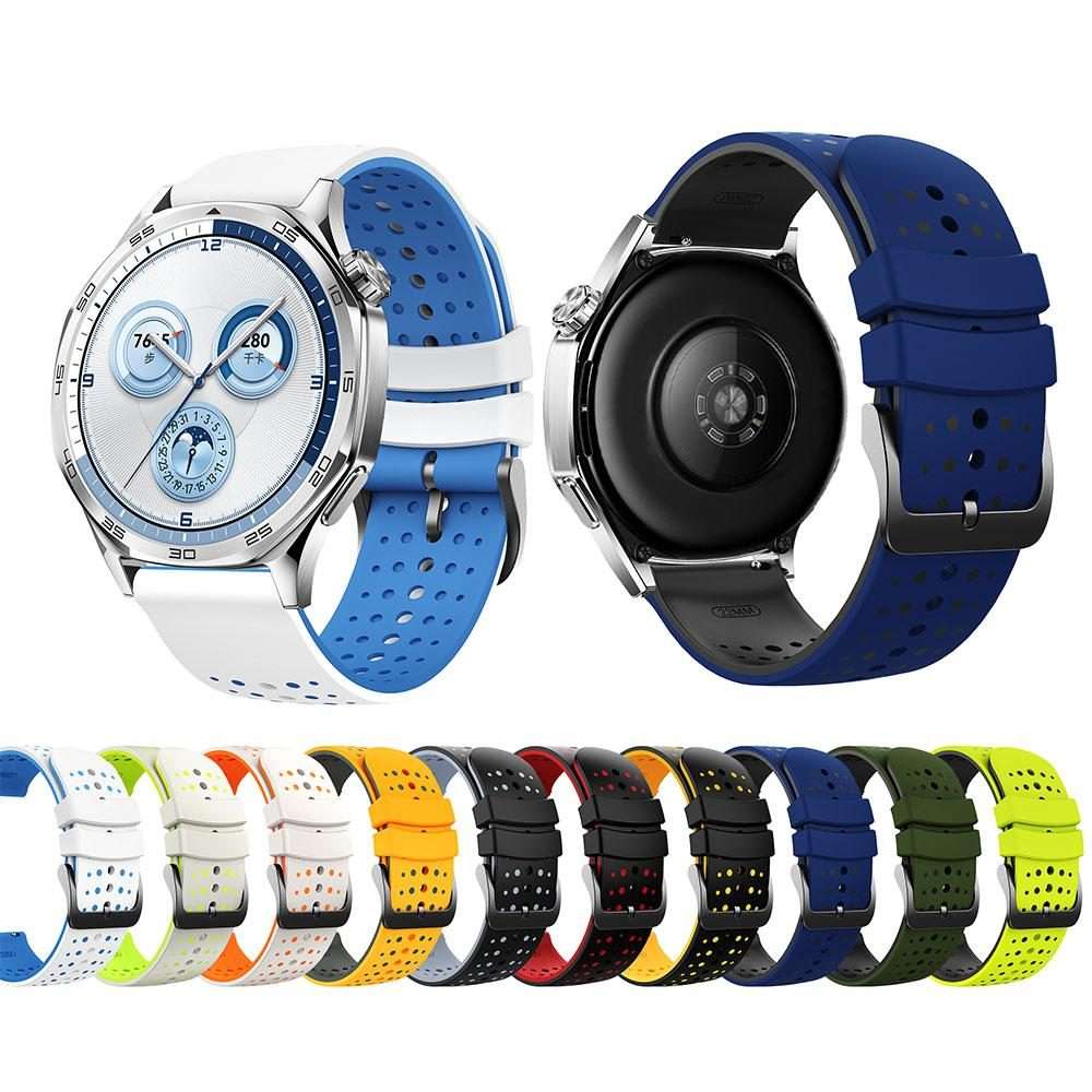 22mm Starry Sky Two Color Silicone Watch Band(Light Yellow Black)