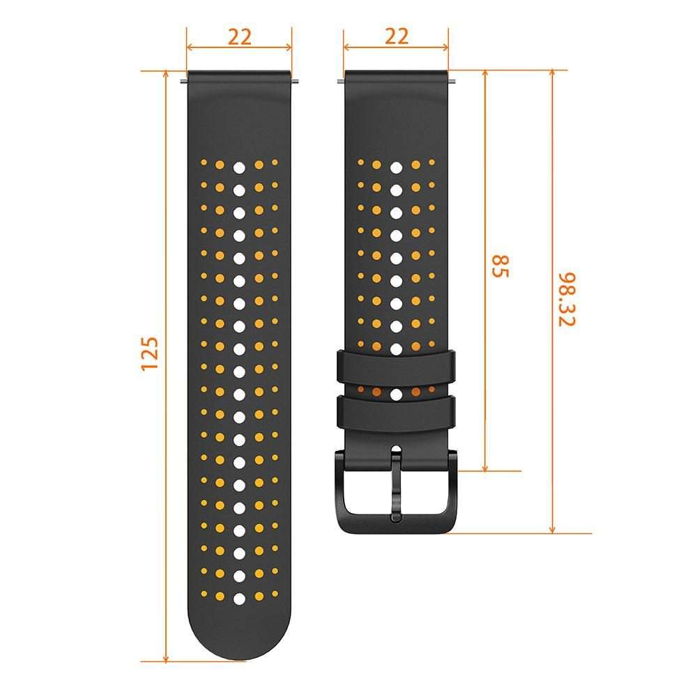 22mm Starry Sky Two Color Silicone Watch Band(Light Yellow Black)