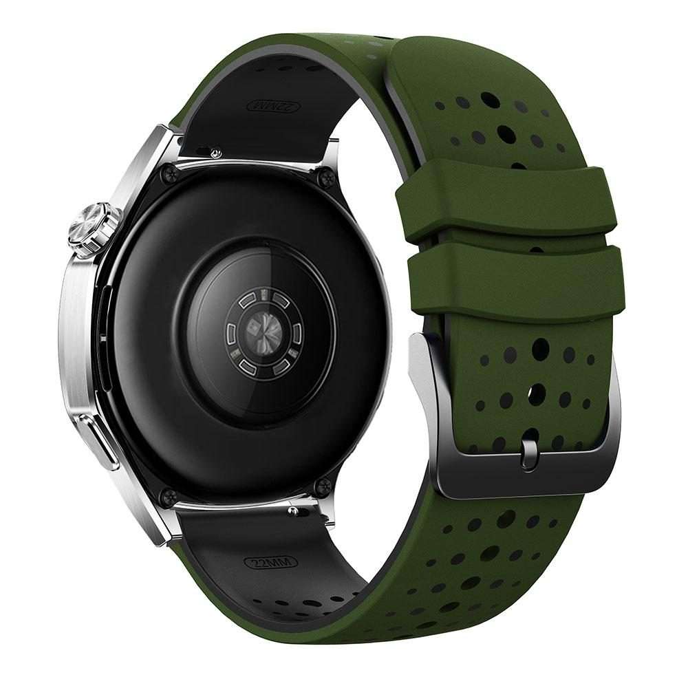 22mm Starry Sky Two Color Silicone Watch Band(Army Green Black)