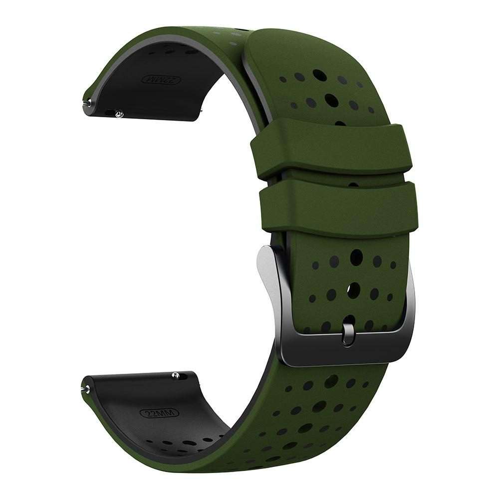 22mm Starry Sky Two Color Silicone Watch Band(Army Green Black)
