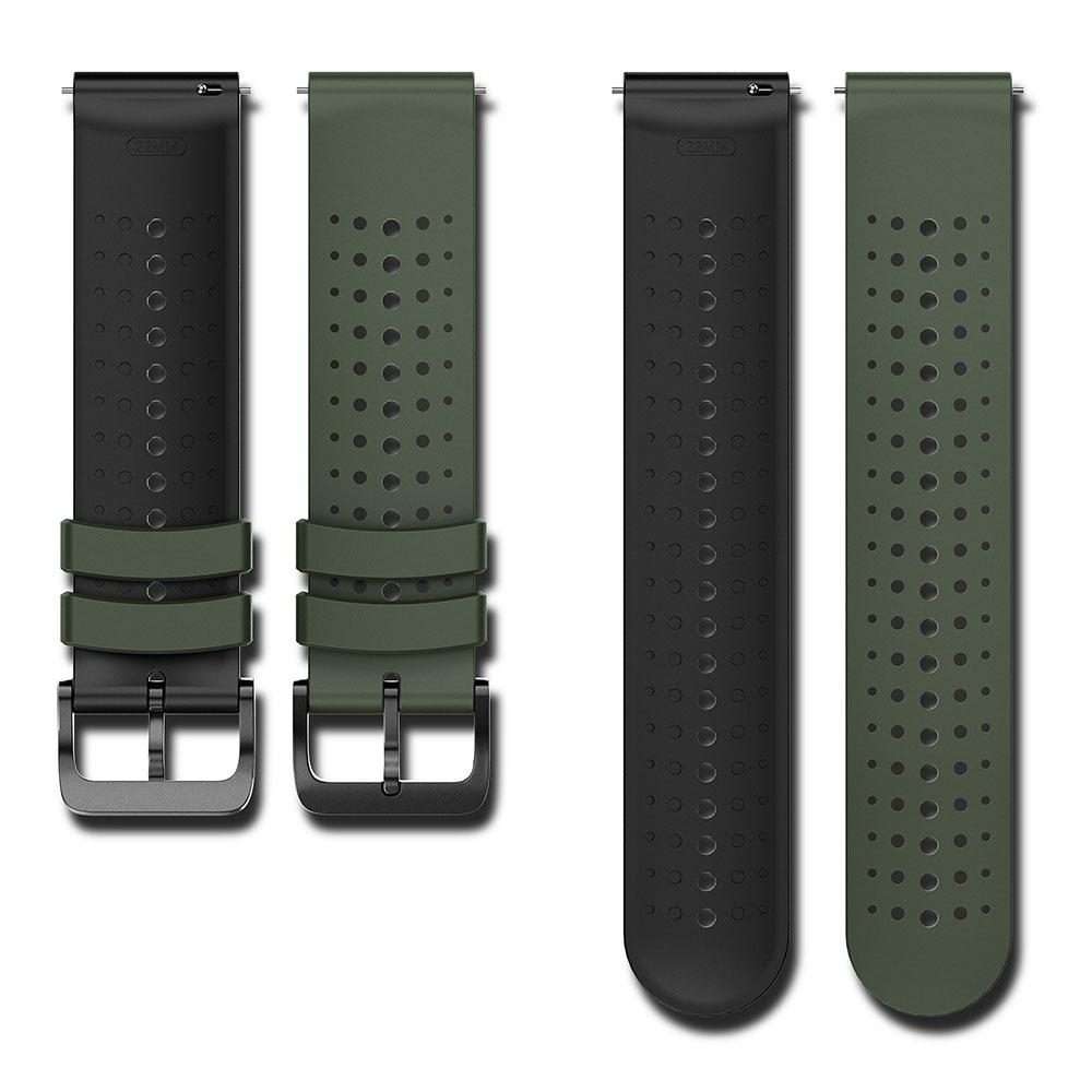 22mm Starry Sky Two Color Silicone Watch Band(Army Green Black)