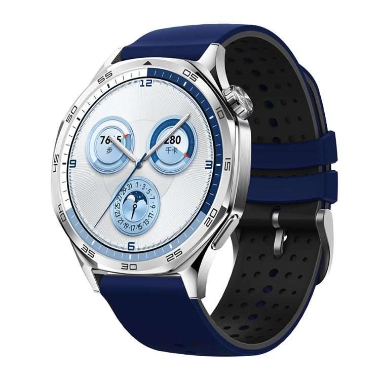 22mm Starry Sky Two Color Silicone Watch Band(Sapphire Blue Black)