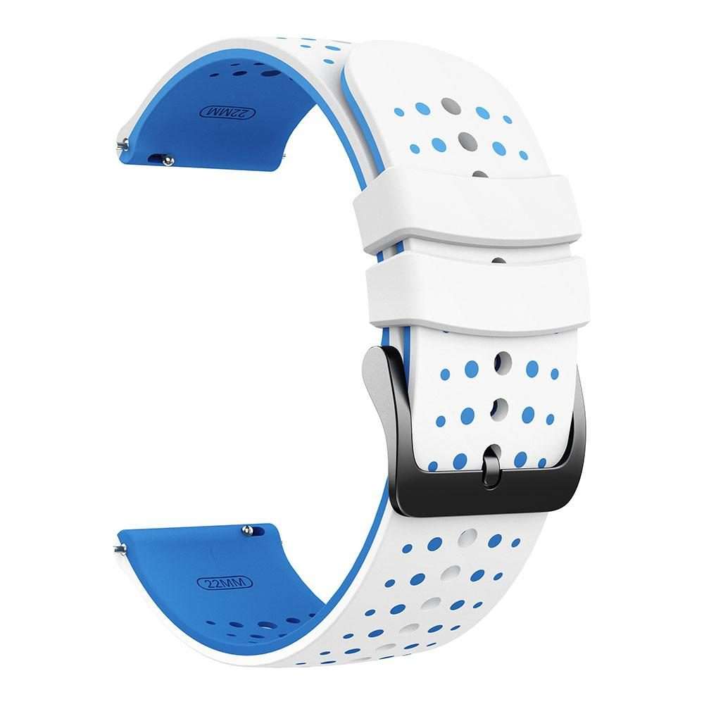 22mm Starry Sky Two Color Silicone Watch Band(White Blue)