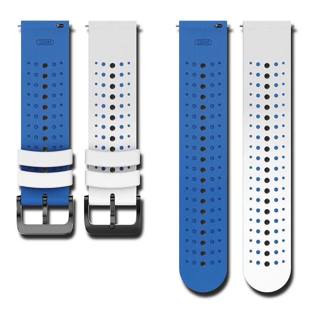 22mm Starry Sky Two Color Silicone Watch Band(White Blue)