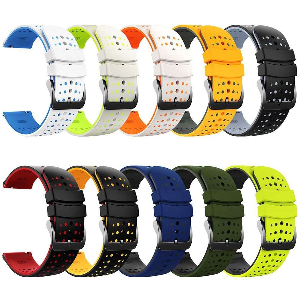 22mm Starry Sky Two Color Silicone Watch Band(White Blue)