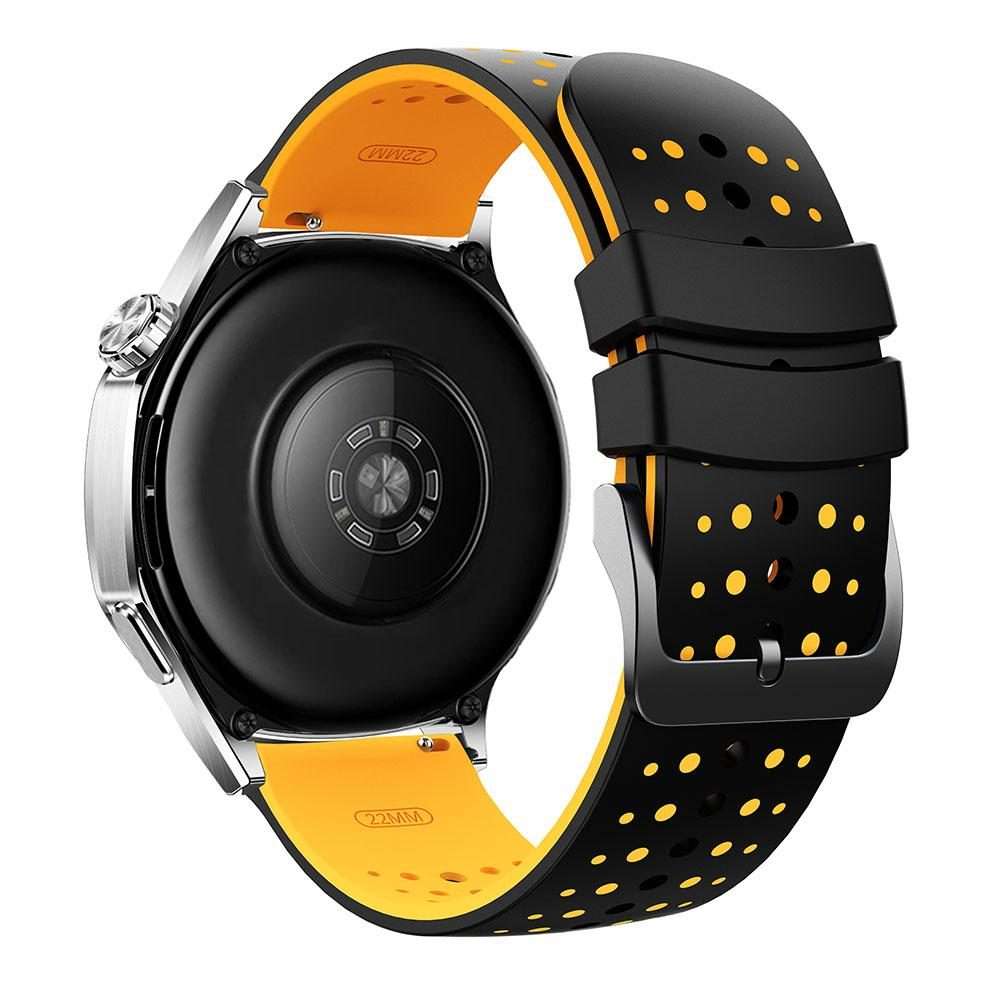 22mm Starry Sky Two Color Silicone Watch Band(Black Yellow)