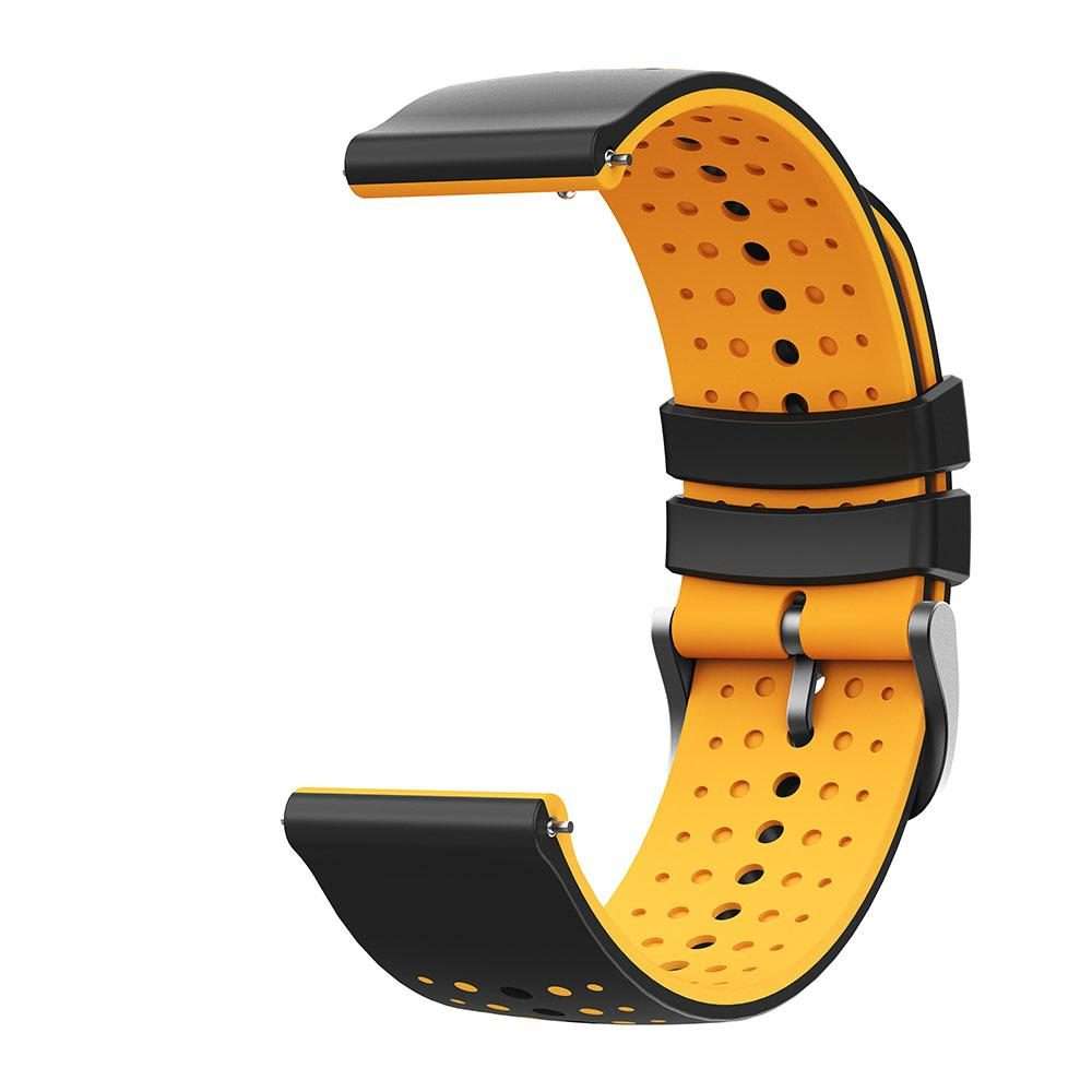 22mm Starry Sky Two Color Silicone Watch Band(Black Yellow)