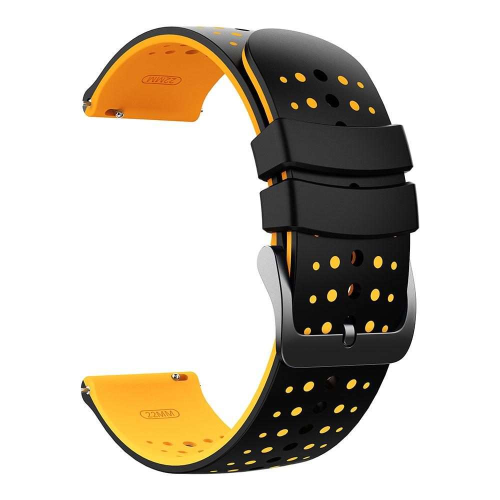 22mm Starry Sky Two Color Silicone Watch Band(Black Yellow)