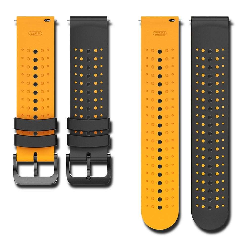 22mm Starry Sky Two Color Silicone Watch Band(Black Yellow)