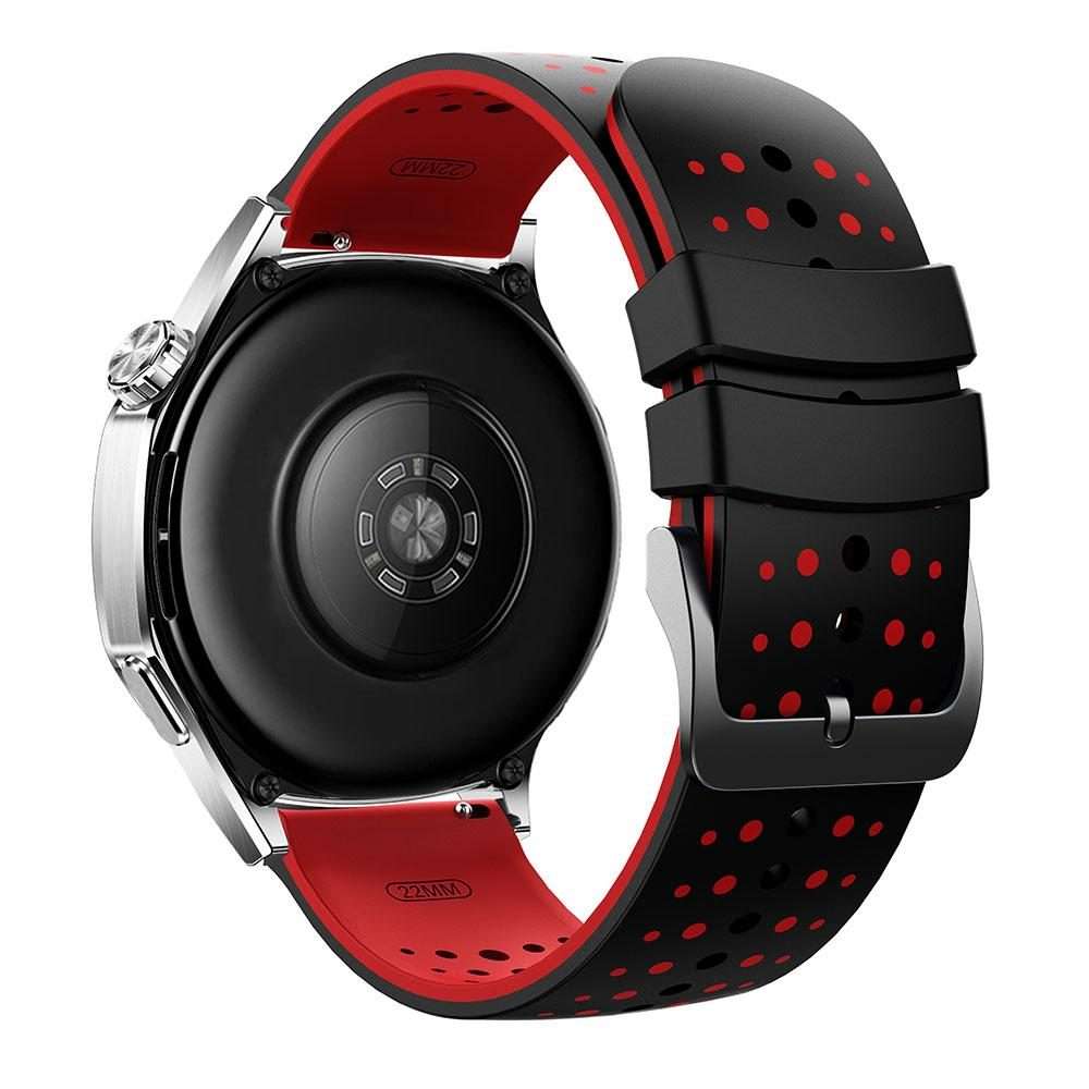 22mm Starry Sky Two Color Silicone Watch Band(Black Red)