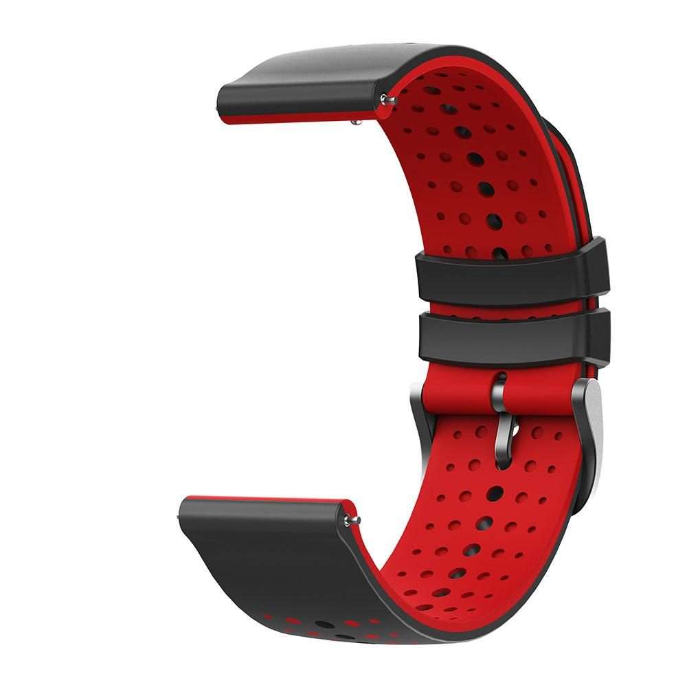 22mm Starry Sky Two Color Silicone Watch Band(Black Red)