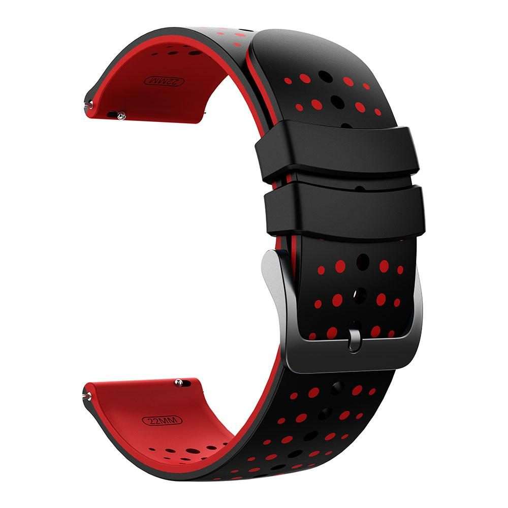 22mm Starry Sky Two Color Silicone Watch Band(Black Red)