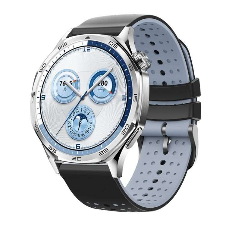 22mm Starry Sky Two Color Silicone Watch Band(Black Grey)