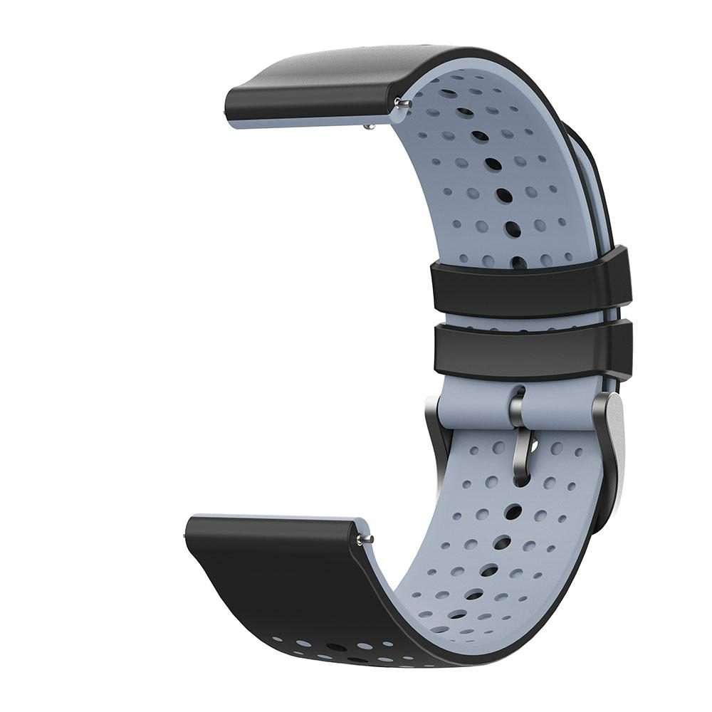 22mm Starry Sky Two Color Silicone Watch Band(Black Grey)