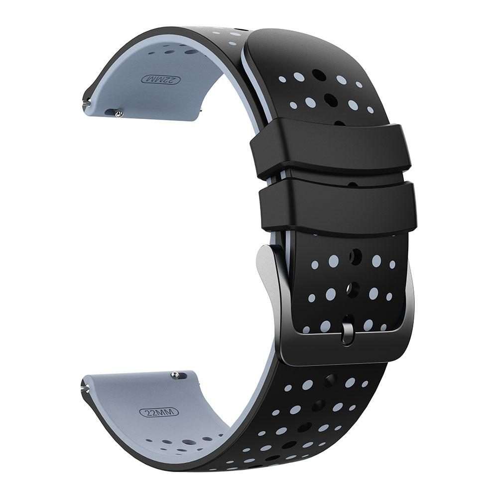 22mm Starry Sky Two Color Silicone Watch Band(Black Grey)