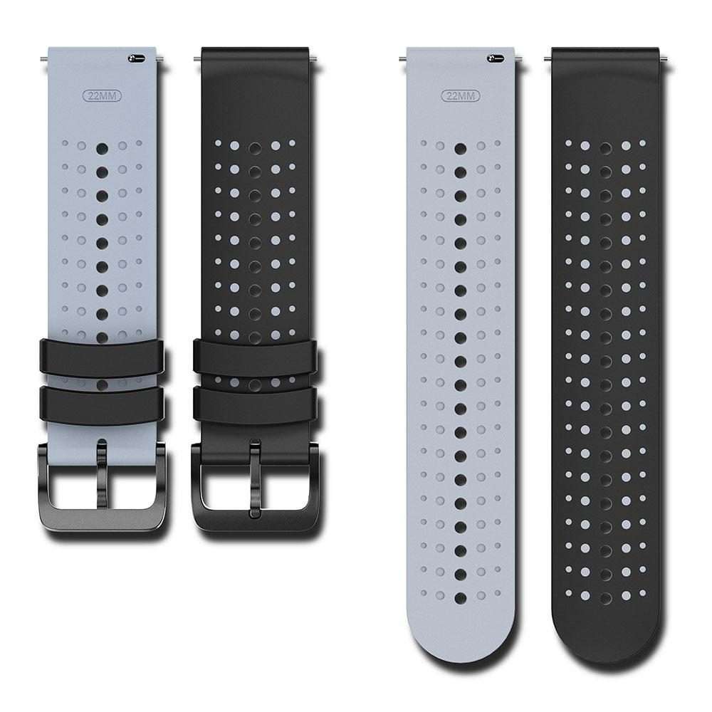 22mm Starry Sky Two Color Silicone Watch Band(Black Grey)