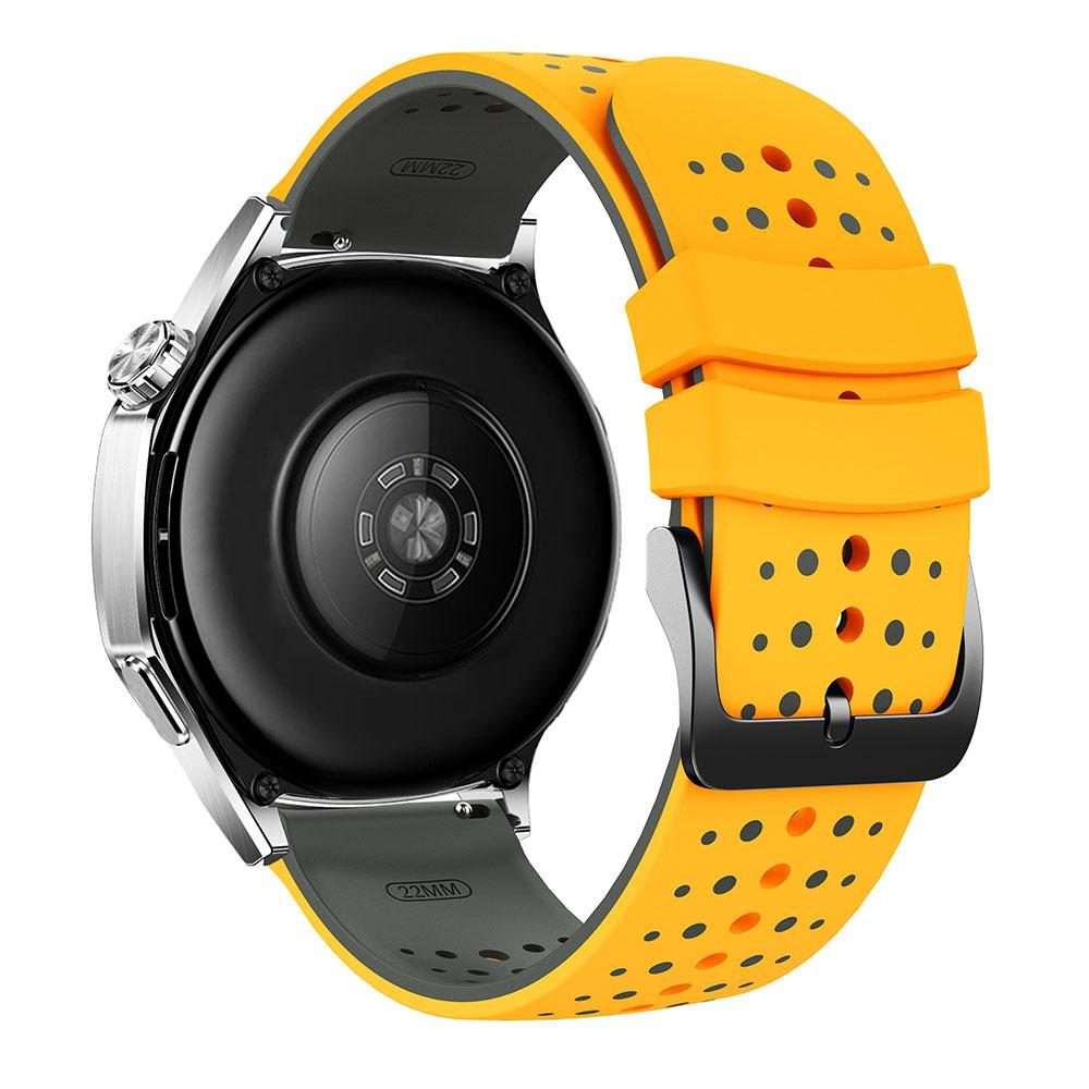22mm Starry Sky Two Color Silicone Watch Band(Yellow Grey)