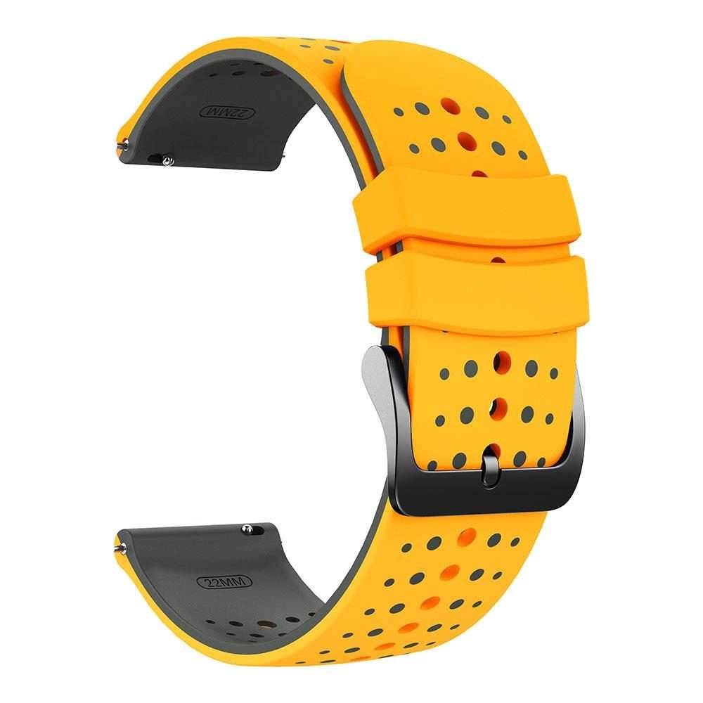 22mm Starry Sky Two Color Silicone Watch Band(Yellow Grey)