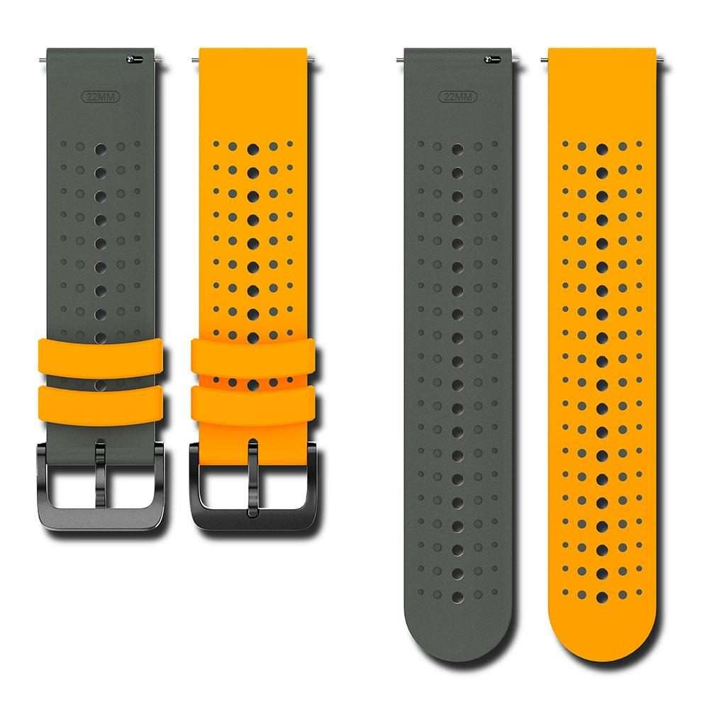 22mm Starry Sky Two Color Silicone Watch Band(Yellow Grey)