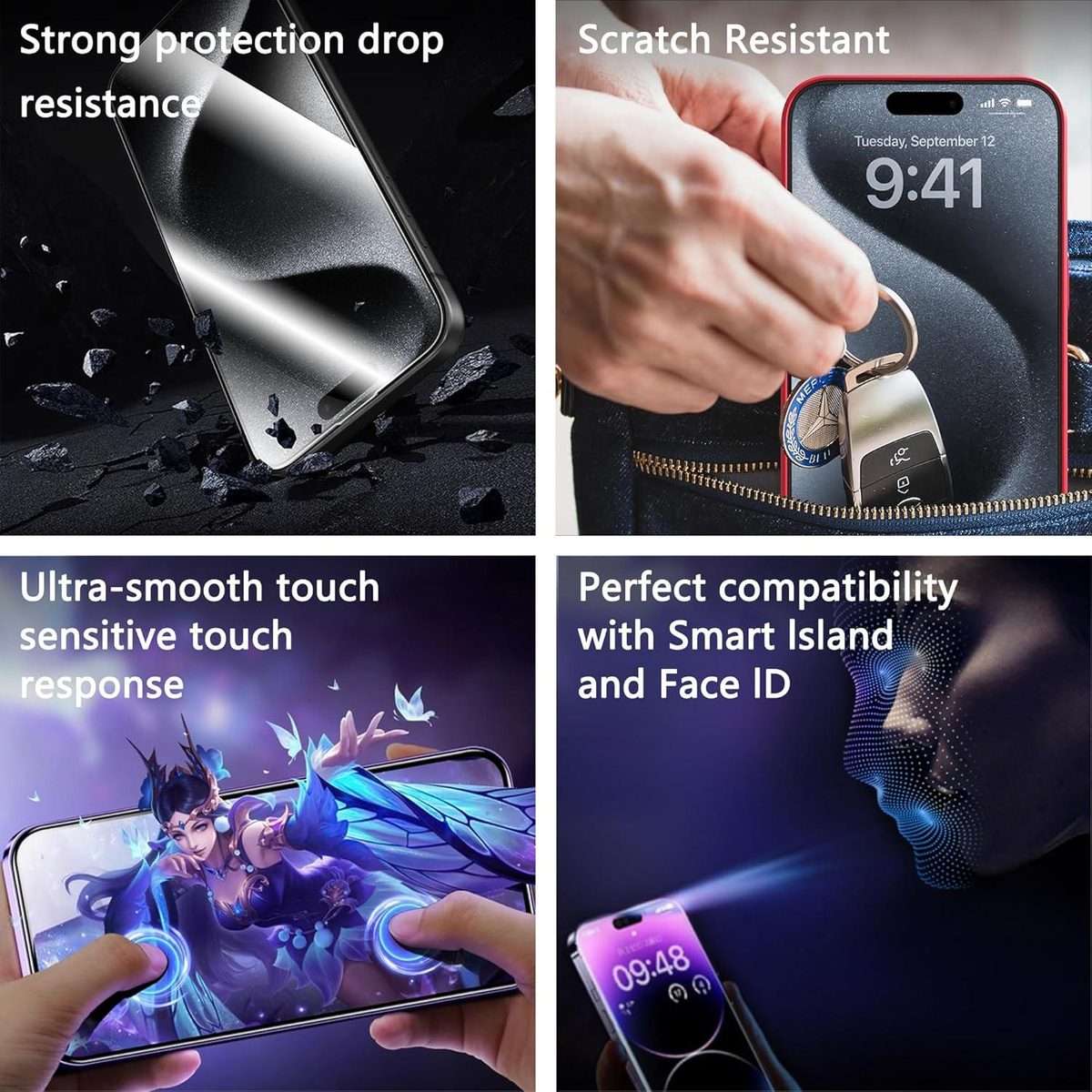 For iPhone 17 Pro Max 10pcs Armor Super-Strong 3D Curved 120C Anti-Static High-Aluminum Screen-Pri