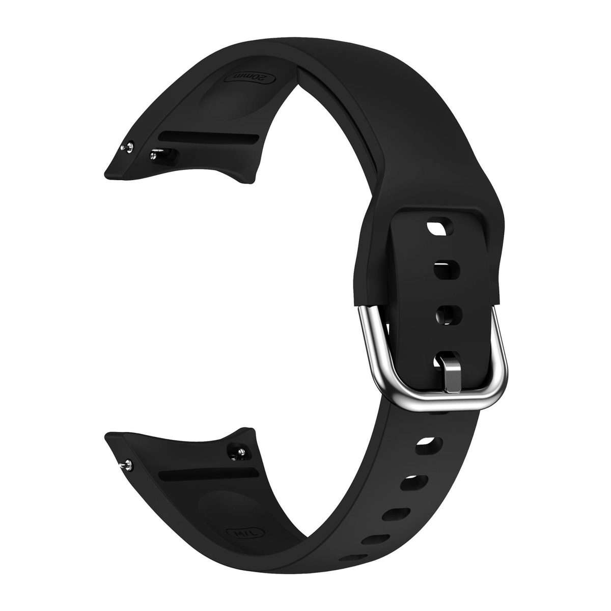 For Samsung Galaxy Watch FE / 7 / 6 / 5 / 4 Slim Silicone Watch Band(Black)