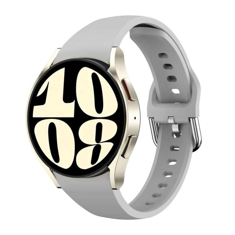 For Samsung Galaxy Watch FE / 7 / 6 / 5 / 4 Slim Silicone Watch Band(Light Grey)