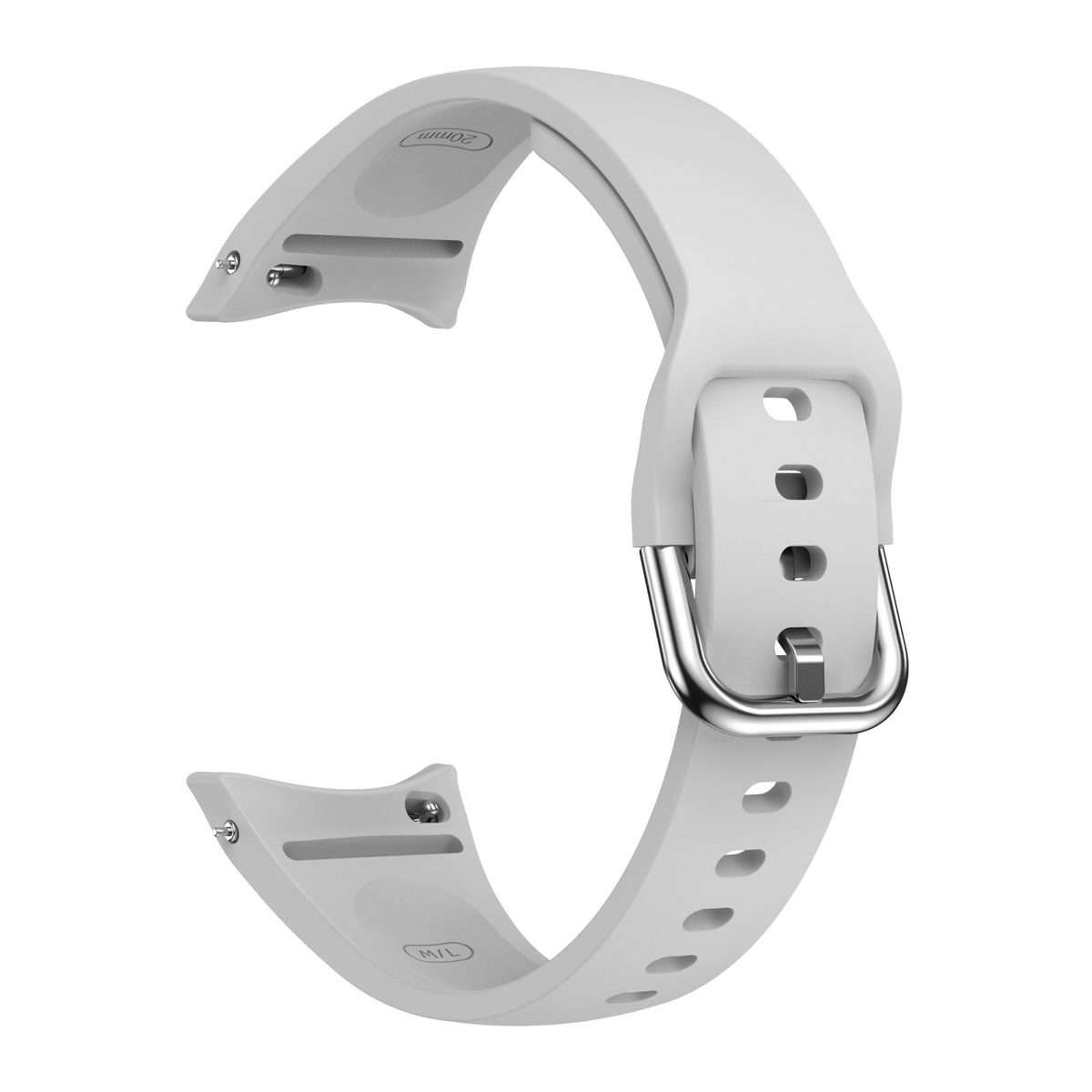 For Samsung Galaxy Watch FE / 7 / 6 / 5 / 4 Slim Silicone Watch Band(Light Grey)
