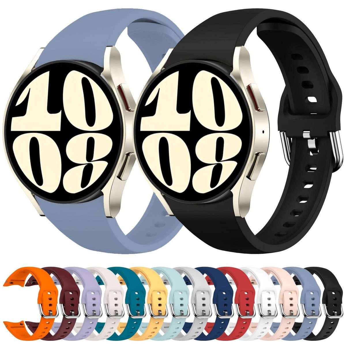 For Samsung Galaxy Watch FE / 7 / 6 / 5 / 4 Slim Silicone Watch Band(Light Grey)