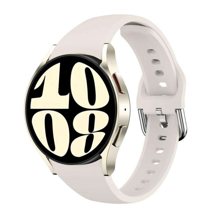 For Samsung Galaxy Watch FE / 7 / 6 / 5 / 4 Slim Silicone Watch Band(Starlight)