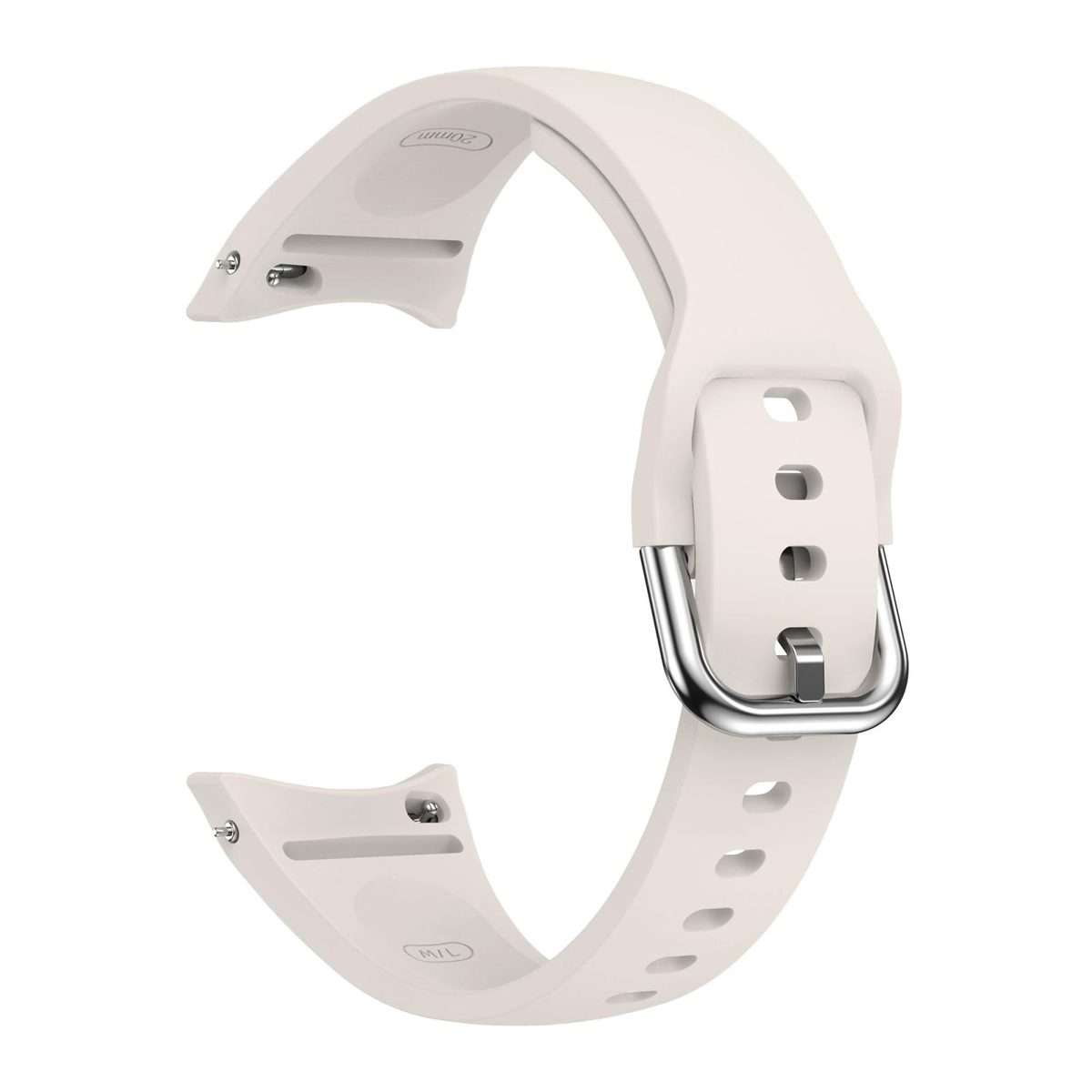 For Samsung Galaxy Watch FE / 7 / 6 / 5 / 4 Slim Silicone Watch Band(Starlight)