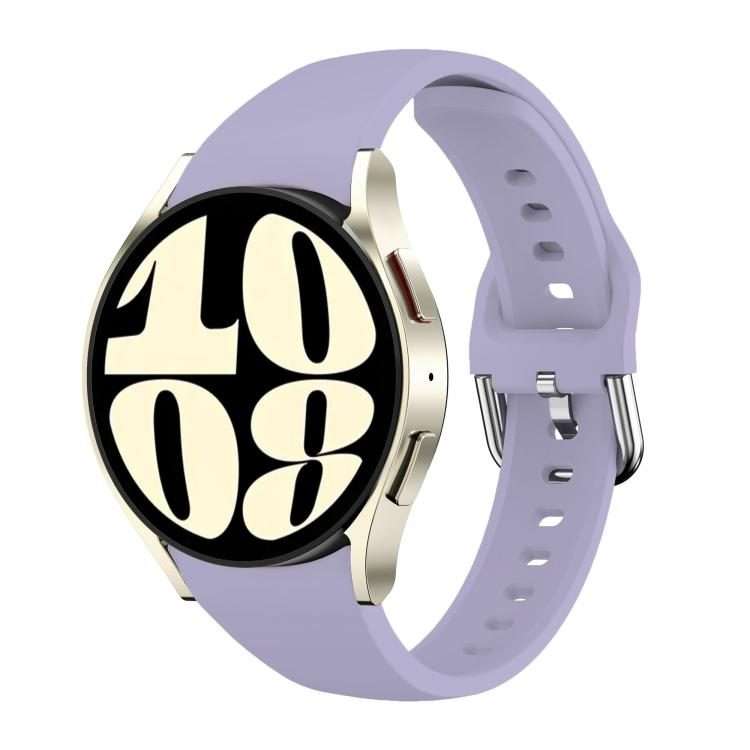For Samsung Galaxy Watch FE / 7 / 6 / 5 / 4 Slim Silicone Watch Band(Deep Purple)