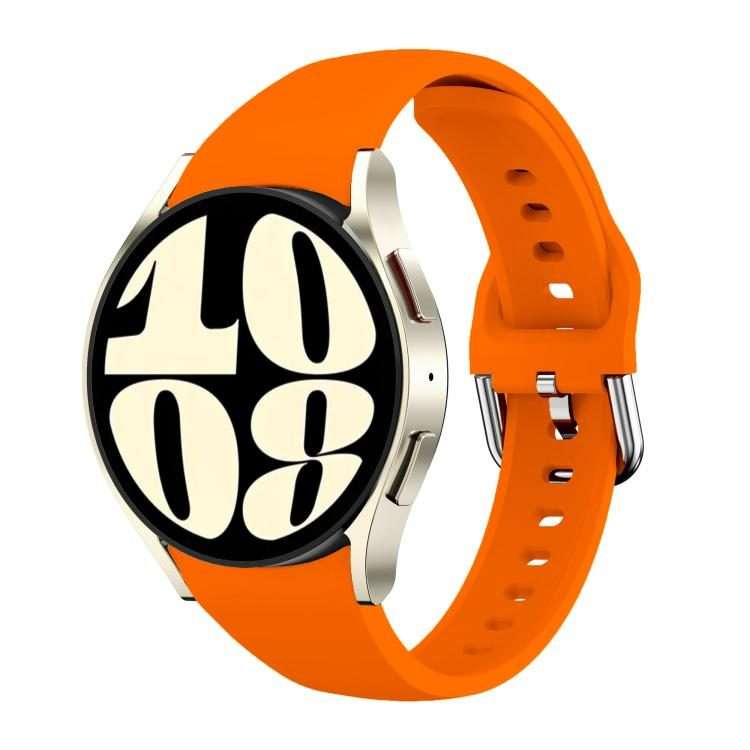 For Samsung Galaxy Watch FE / 7 / 6 / 5 / 4 Slim Silicone Watch Band(Orange)