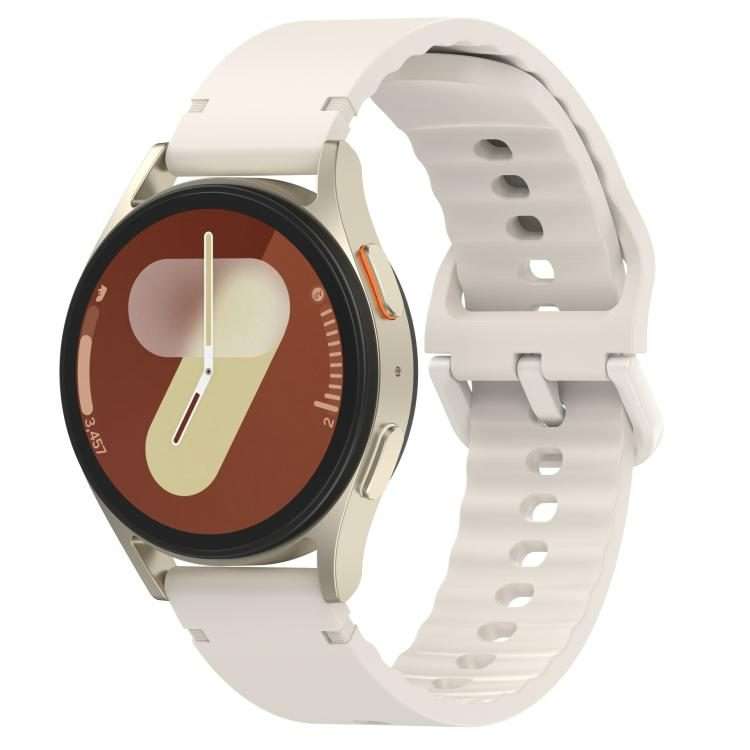 20mm Solid Color Stitched Colorful Buckle Silicone Watch Band(Starlight)