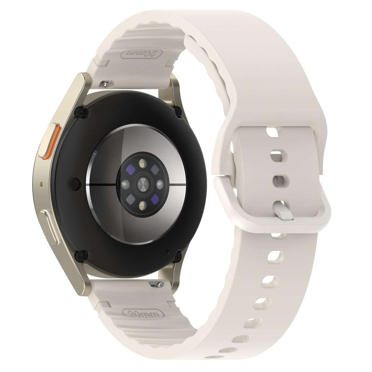 20mm Solid Color Stitched Colorful Buckle Silicone Watch Band(Starlight)