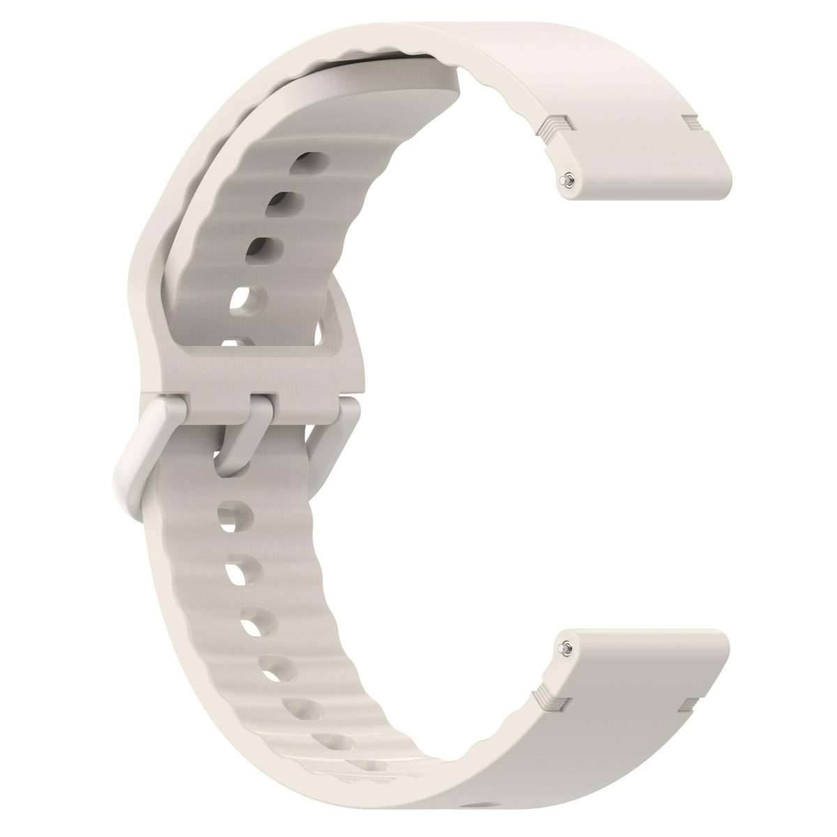 20mm Solid Color Stitched Colorful Buckle Silicone Watch Band(Starlight)