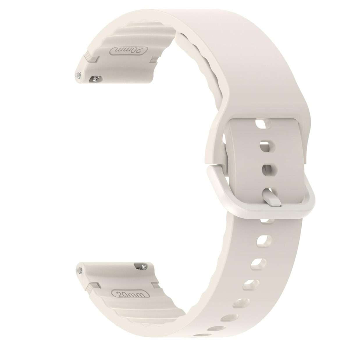 20mm Solid Color Stitched Colorful Buckle Silicone Watch Band(Starlight)