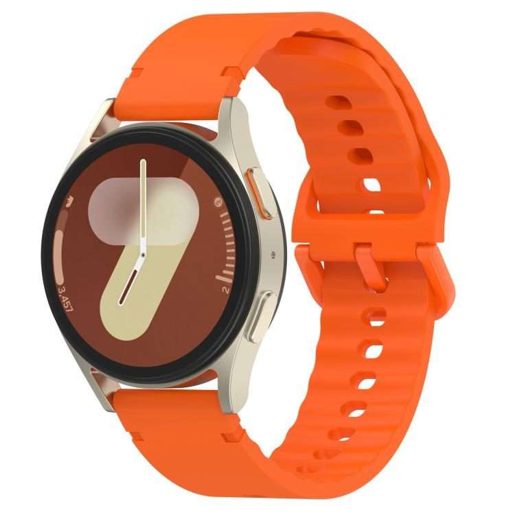 22mm Solid Color Stitched Colorful Buckle Silicone Watch Band(Orange)