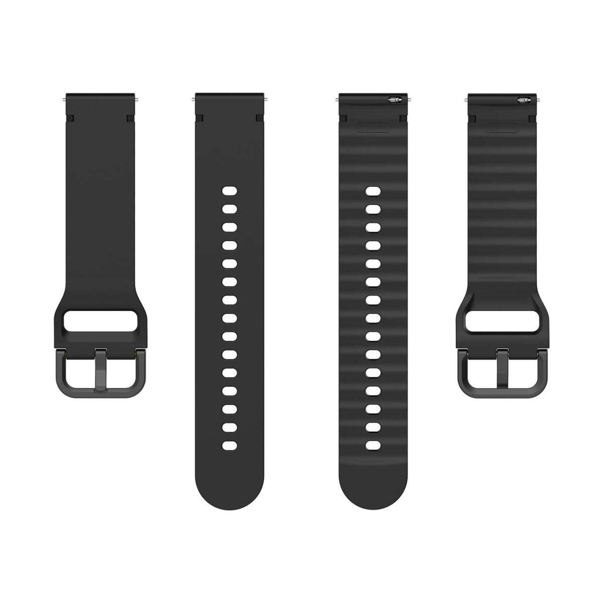 22mm Solid Color Stitched Colorful Buckle Silicone Watch Band(Light Blue)