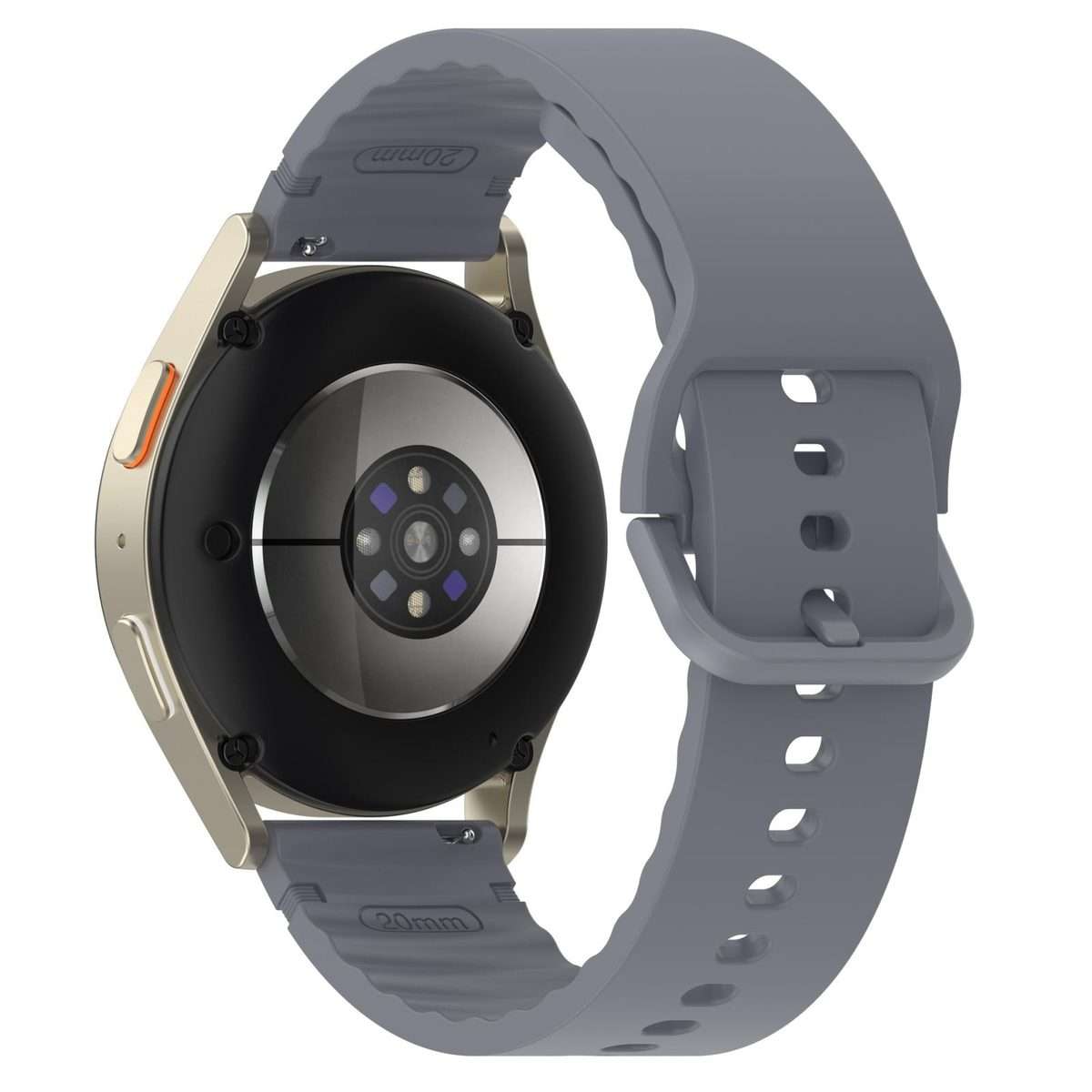 22mm Solid Color Stitched Colorful Buckle Silicone Watch Band(Space Grey)