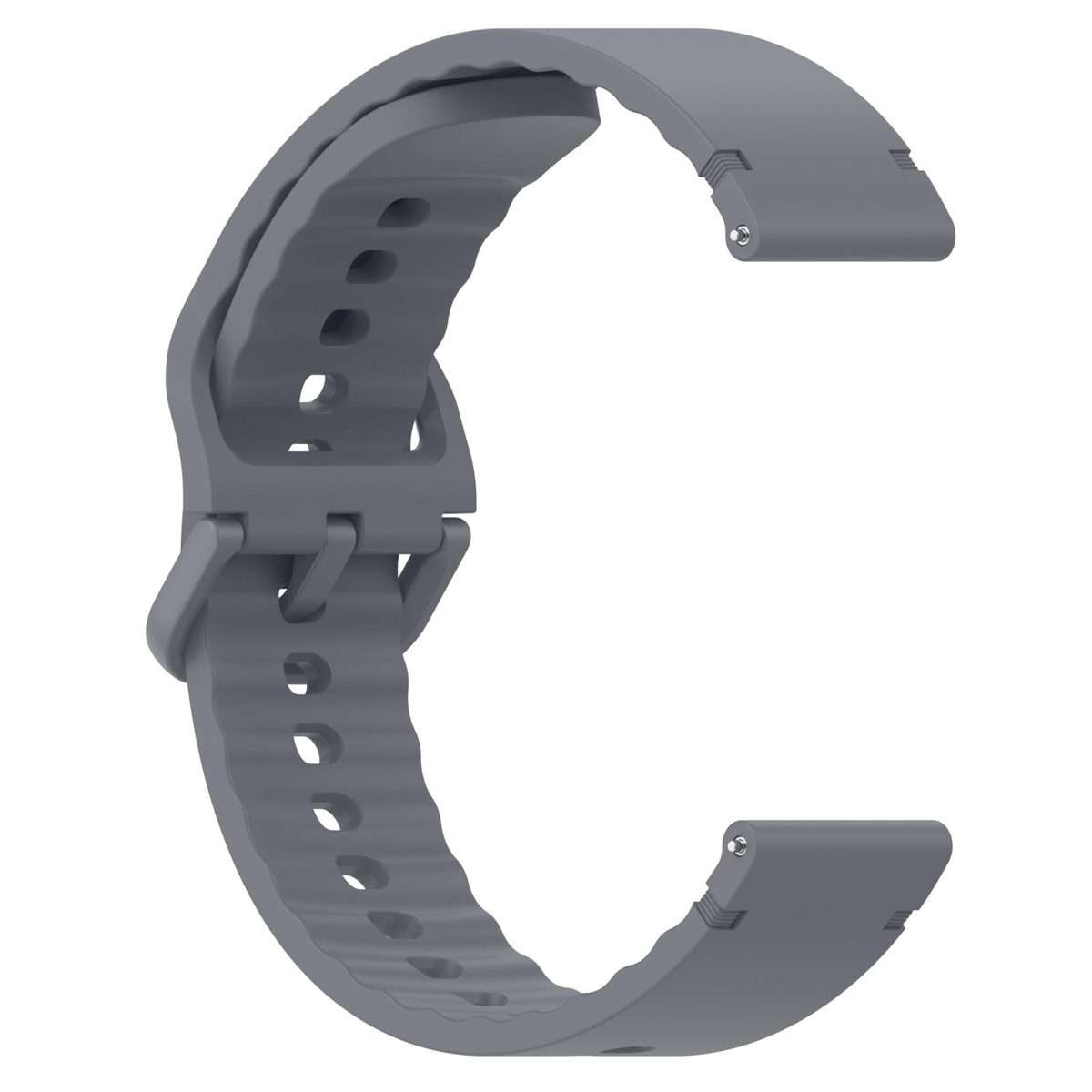 22mm Solid Color Stitched Colorful Buckle Silicone Watch Band(Space Grey)