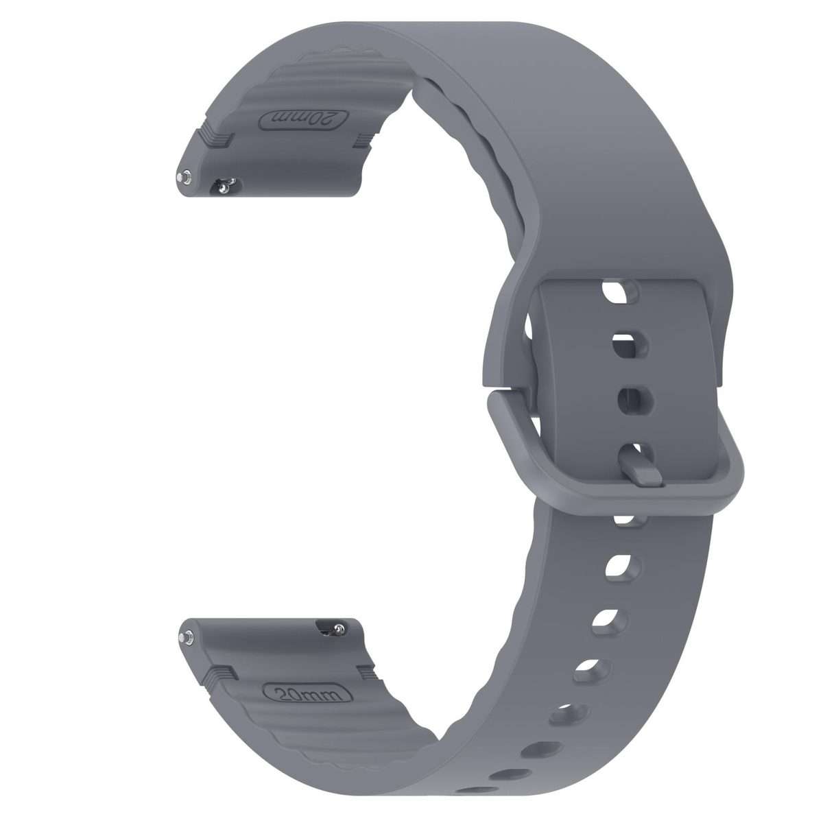 22mm Solid Color Stitched Colorful Buckle Silicone Watch Band(Space Grey)