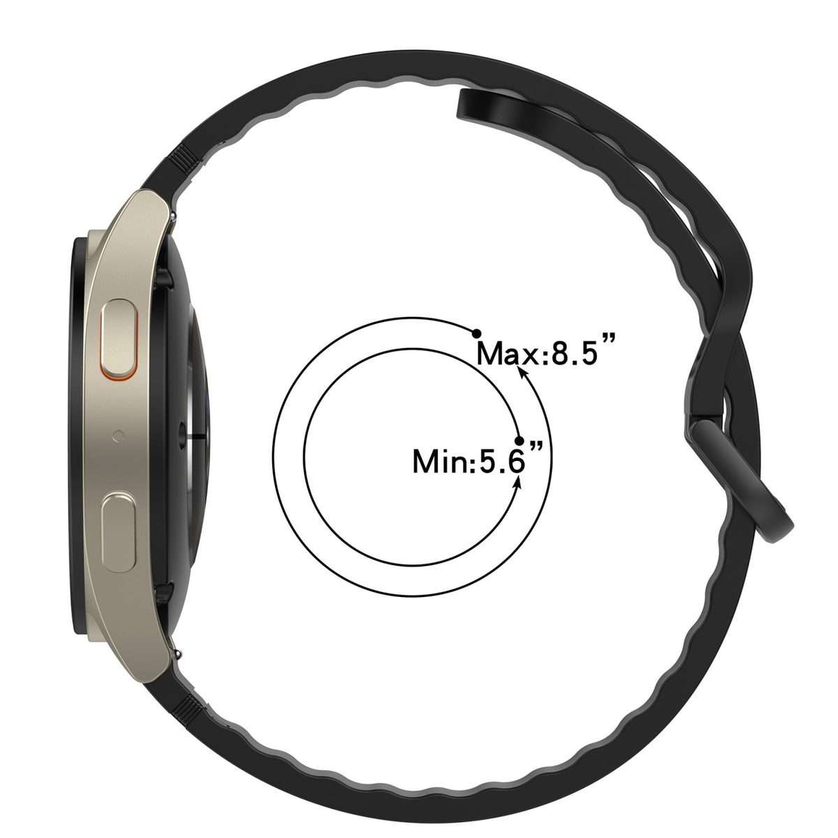 22mm Solid Color Stitched Colorful Buckle Silicone Watch Band(Midnight Blue)