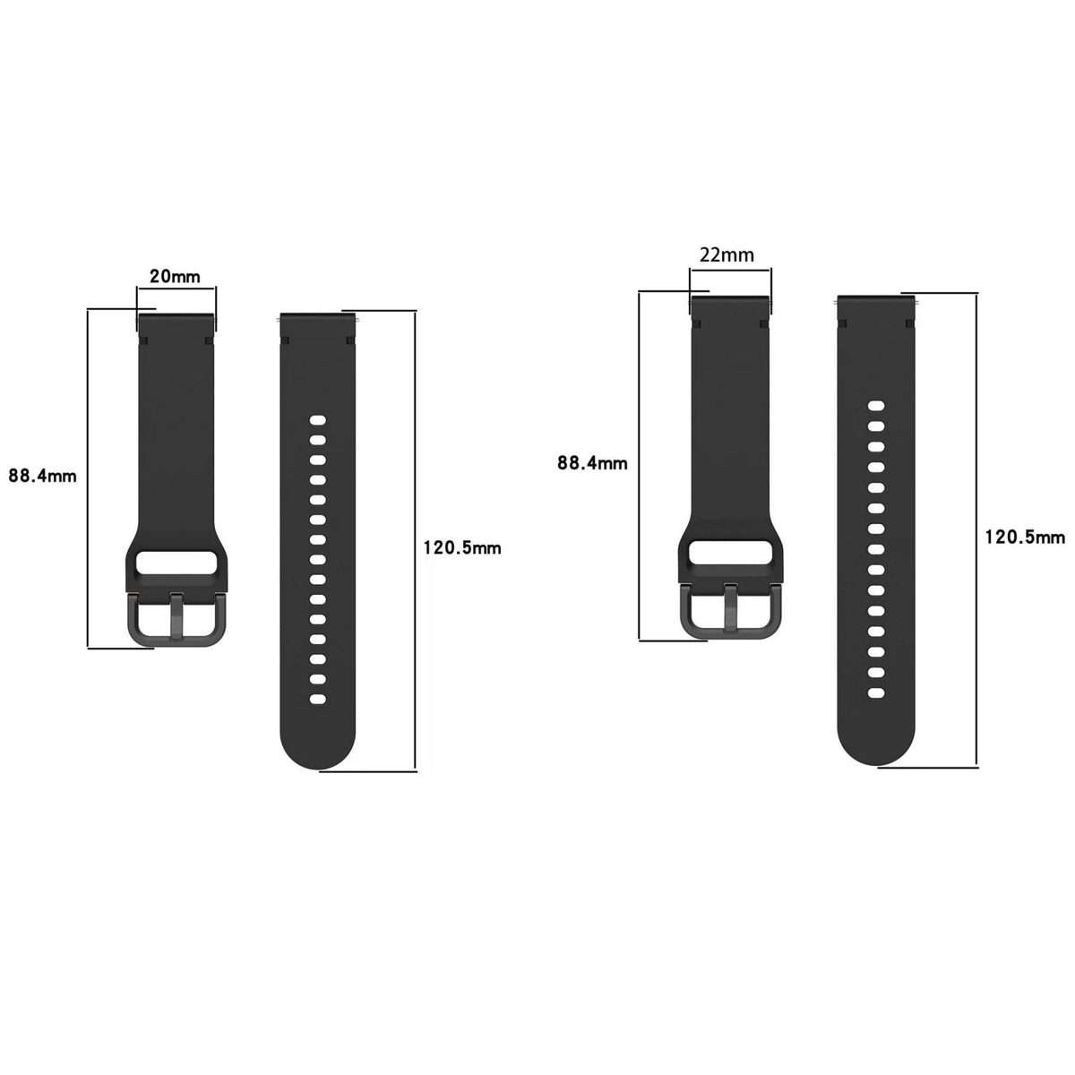 22mm Solid Color Stitched Colorful Buckle Silicone Watch Band(Midnight Blue)