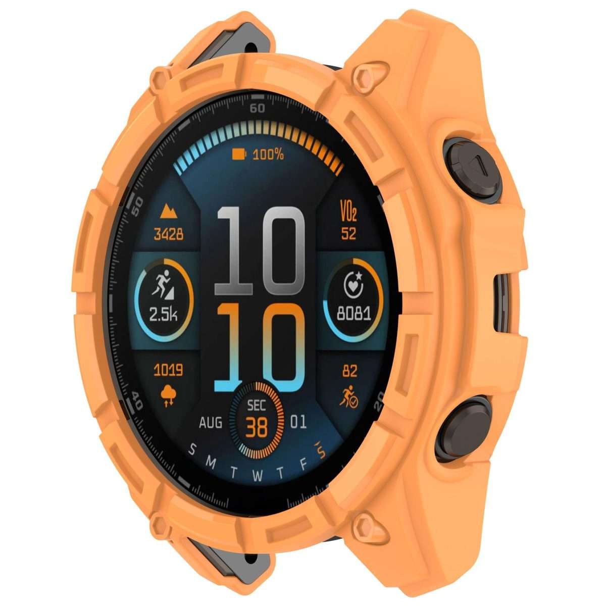 For Garmin Fenix 8 Pro 47mm AMOLED Armor Hollow TPU Half Coverage Watch Protective Cover(Orange)